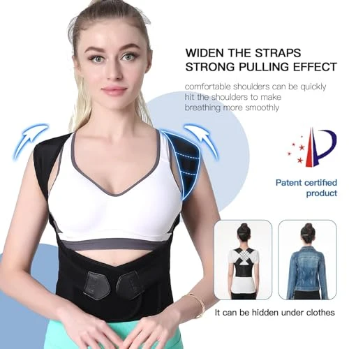 Posture Corrector Belt Universal Size Shoulder & Back Support Belt | Back Straightener Brace For Spine & Body Posture Correction | Clavicle Support For Unisex | Universal Size view 4