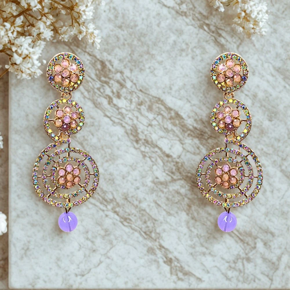 Tahaniya Pushpali Ranjana Floral Radiance Cascade Earring Drops & Danglers view 4
