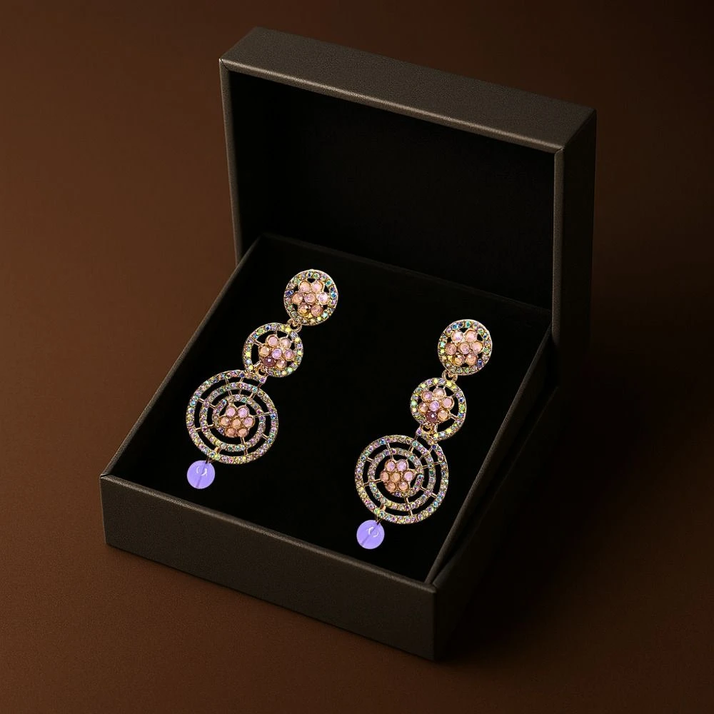 Tahaniya Pushpali Ranjana Floral Radiance Cascade Earring Drops & Danglers view 5