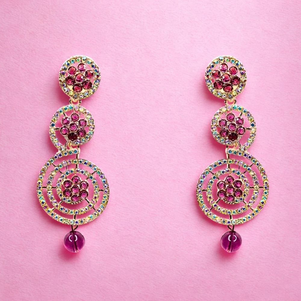 Tahaniya Pushpali Ranjana Floral Radiance Cascade Earring Drops & Danglers view 3