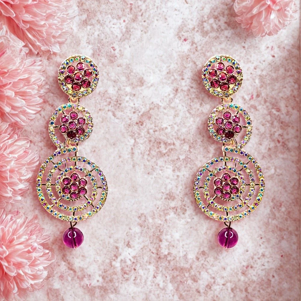 Tahaniya Pushpali Ranjana Floral Radiance Cascade Earring Drops & Danglers view 4