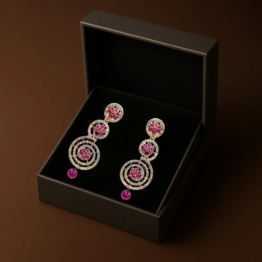 Tahaniya Pushpali Ranjana Floral Radiance Cascade Earring Drops & Danglers view 5
