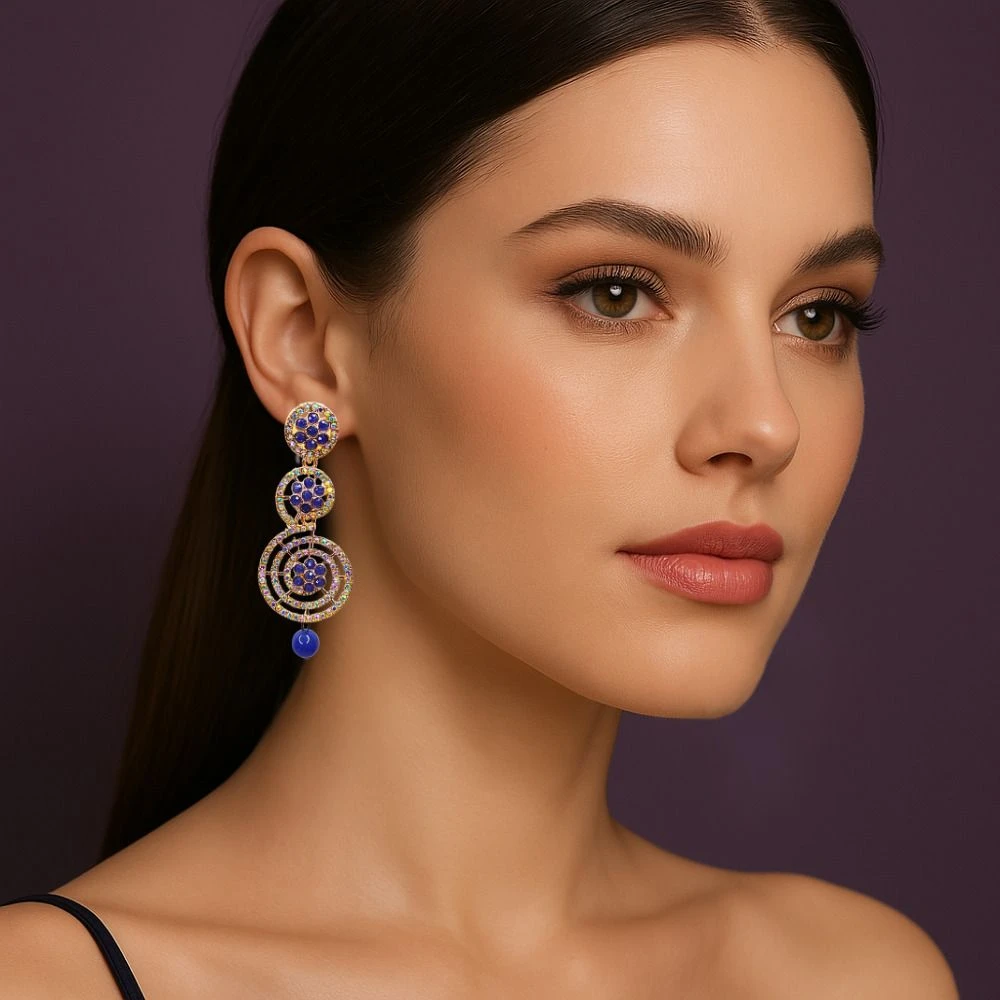 Tahaniya Pushpali Ranjana Floral Radiance Cascade Earring Drops & Danglers view 1