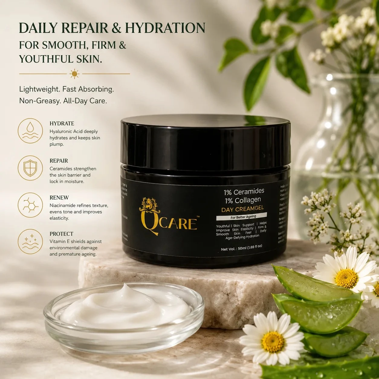 Ageing Effect Control Day Cream-Gel (Lightweight & Fast Absorption)