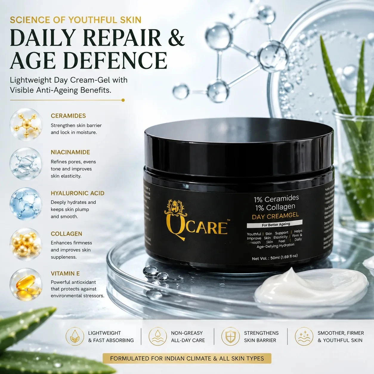 Ageing Effect Control Day Cream-Gel (Lightweight & Fast Absorption) view 2