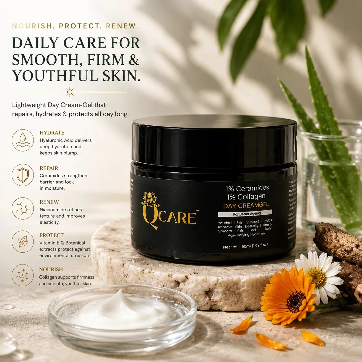 Ageing Effect Control Day Cream-Gel (Lightweight & Fast Absorption) view 3
