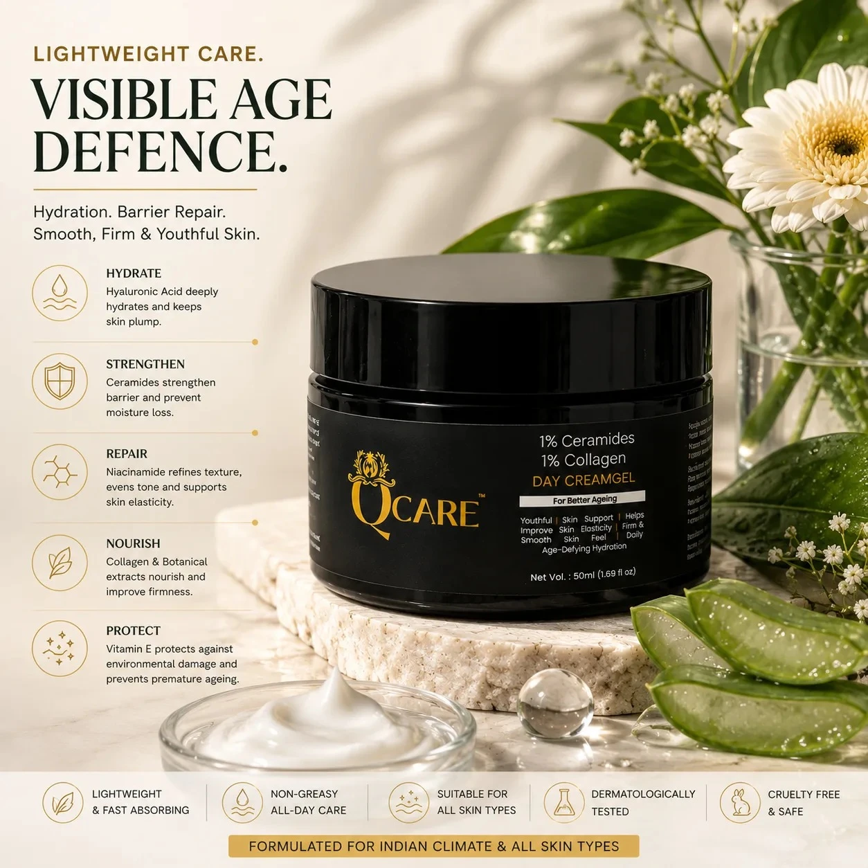 Ageing Effect Control Day Cream-Gel (Lightweight & Fast Absorption) view 4