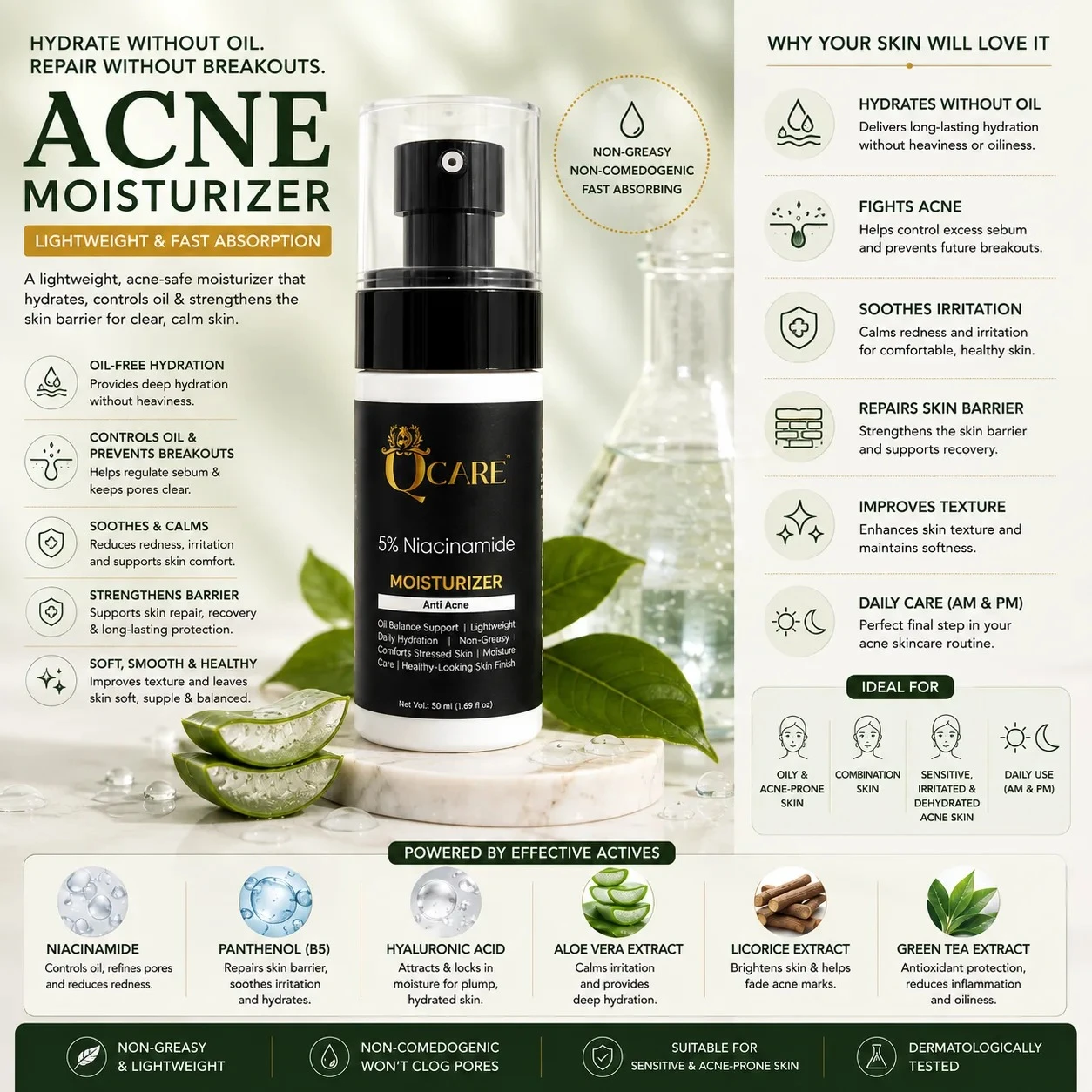 Acne Moisturizer (Lightweight & Fast Absorption) view 2
