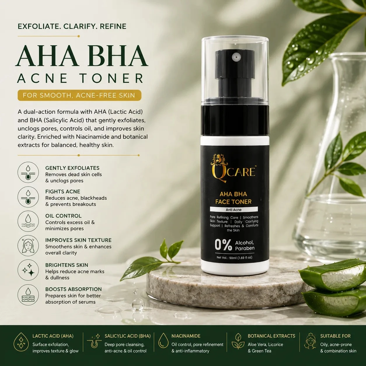 AHA BHA Acne Toner