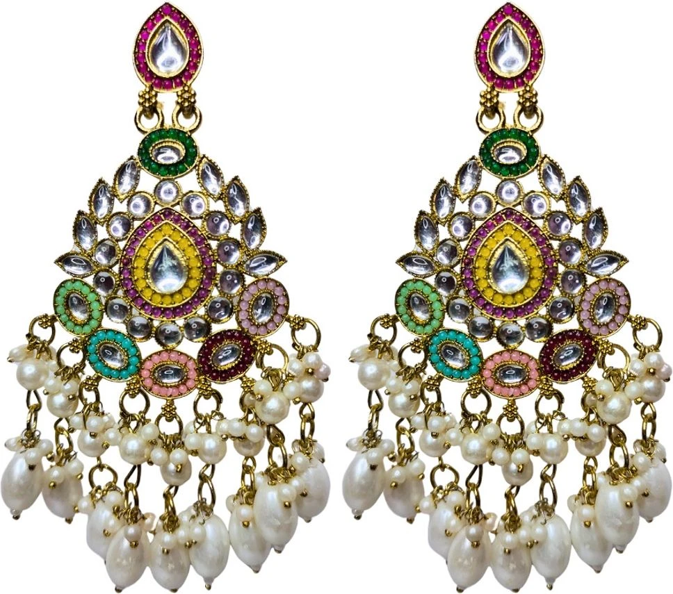 Tahaniya Traditional Kundan Pearl Drop Chandbali Earrings Chandbali Earring view 1