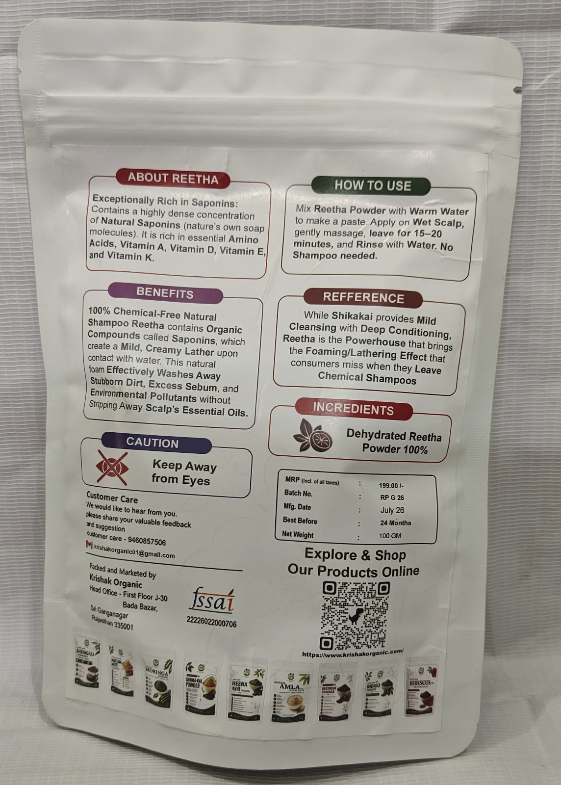 Krishak Organic Reetha Powder Hair Cleansing view 7