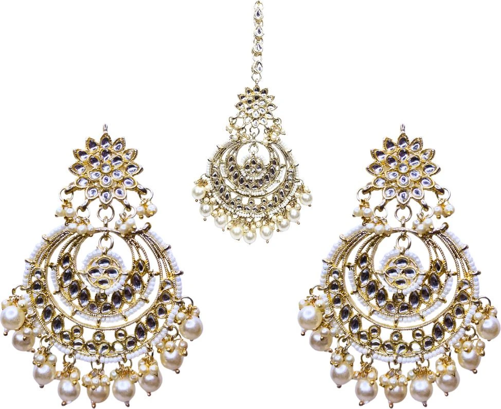 Tahaniya Rooprang Rivaayat Regal Peacock Earring & Maang Tika Chandbali Earring view 1