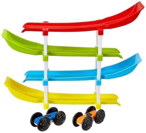 4 Level Ramp Race Gift for Kids | 2 Cars with 4 Ramps and Race Track for 1, 2, 3 Toddlers, Boys & Girls Educational Vehicle with Figures view 2