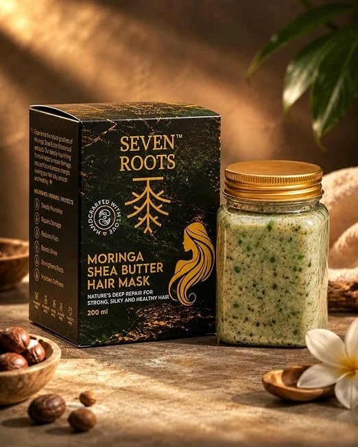Seven Roots Moringa & Shea Butter Hair Mask – Deep Nourishing Treatment, 200 g view 2