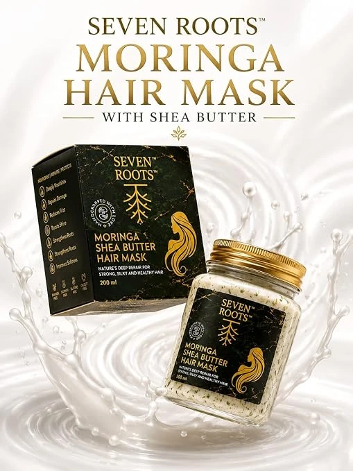 Seven Roots Moringa & Shea Butter Hair Mask – Deep Nourishing Treatment, 200 g view 3