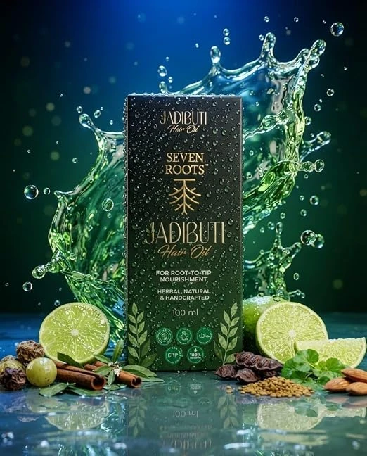 Seven Roots Jadibuti Herbal Hair Oil – Traditional Blend of 8 Oils & 21 Herbs, 100 ml view 4