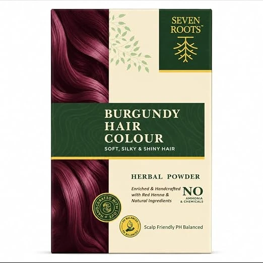 Seven Roots Burgundy Herbal Hair Colour Powder – Rich Burgundy Shade view 5
