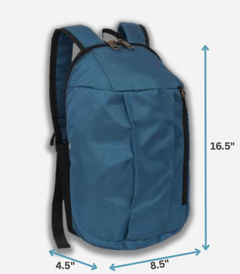 Athlix Blue Lightweight Casual Backpack with Front Zip Pocket view 2
