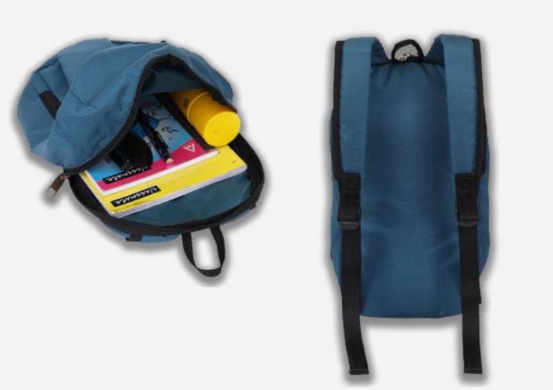 Athlix Blue Lightweight Casual Backpack with Front Zip Pocket view 3