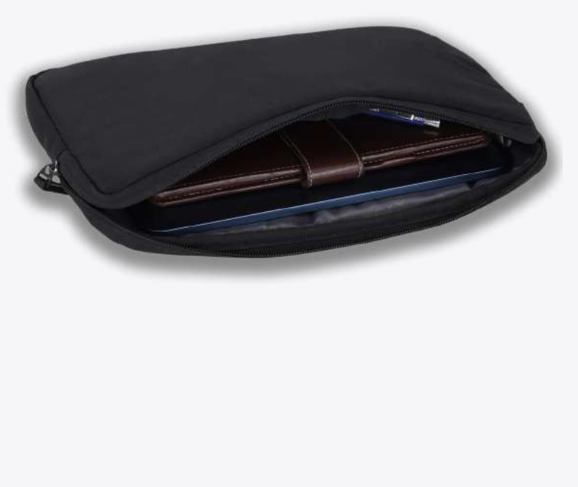 Solo Black Laptop Sleeve with Front Pocket view 2