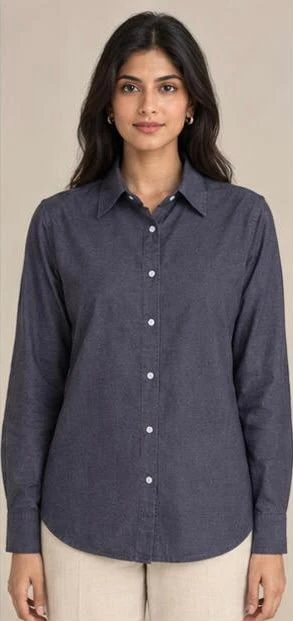 Women's Steel Grey - 100% Cotton - Oxford view 2
