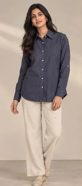 Women's Steel Grey - 100% Cotton - Oxford view 5