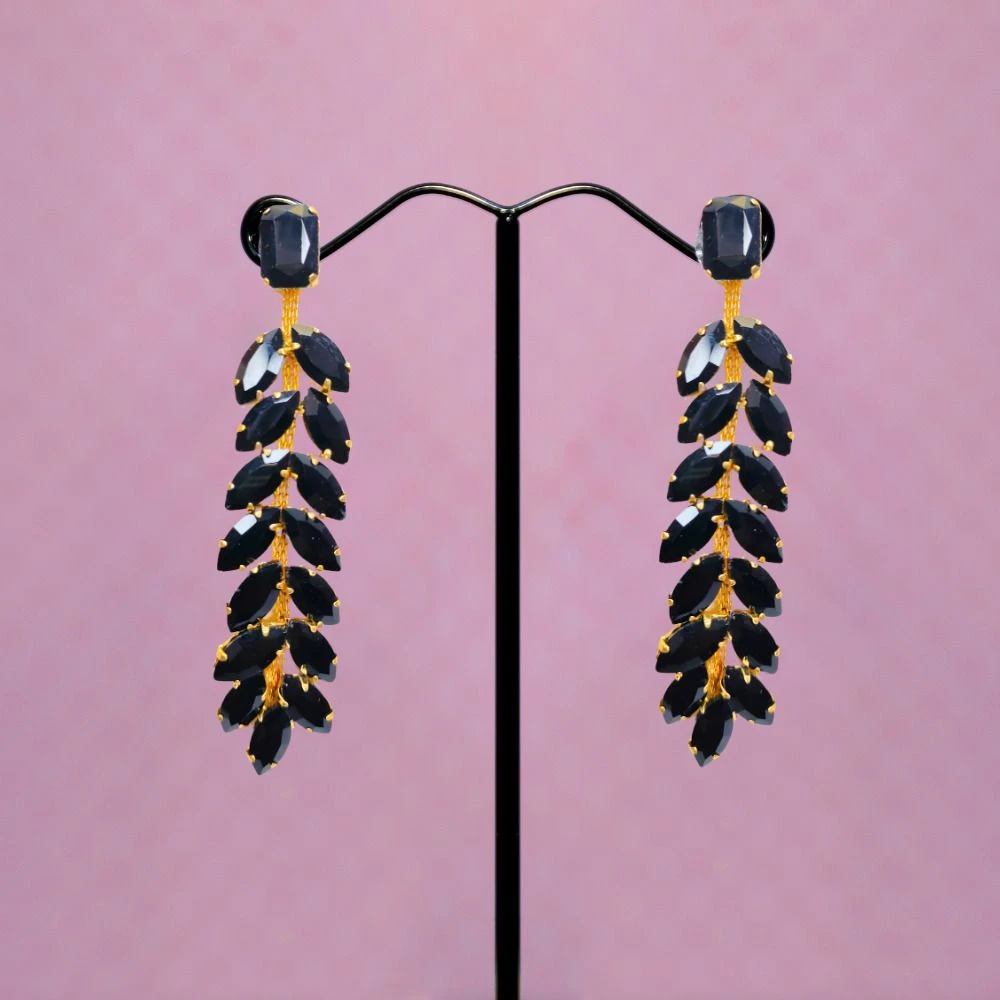 Tahaniya Crystal Cascade Drop Earrings Drops & Danglers view 3