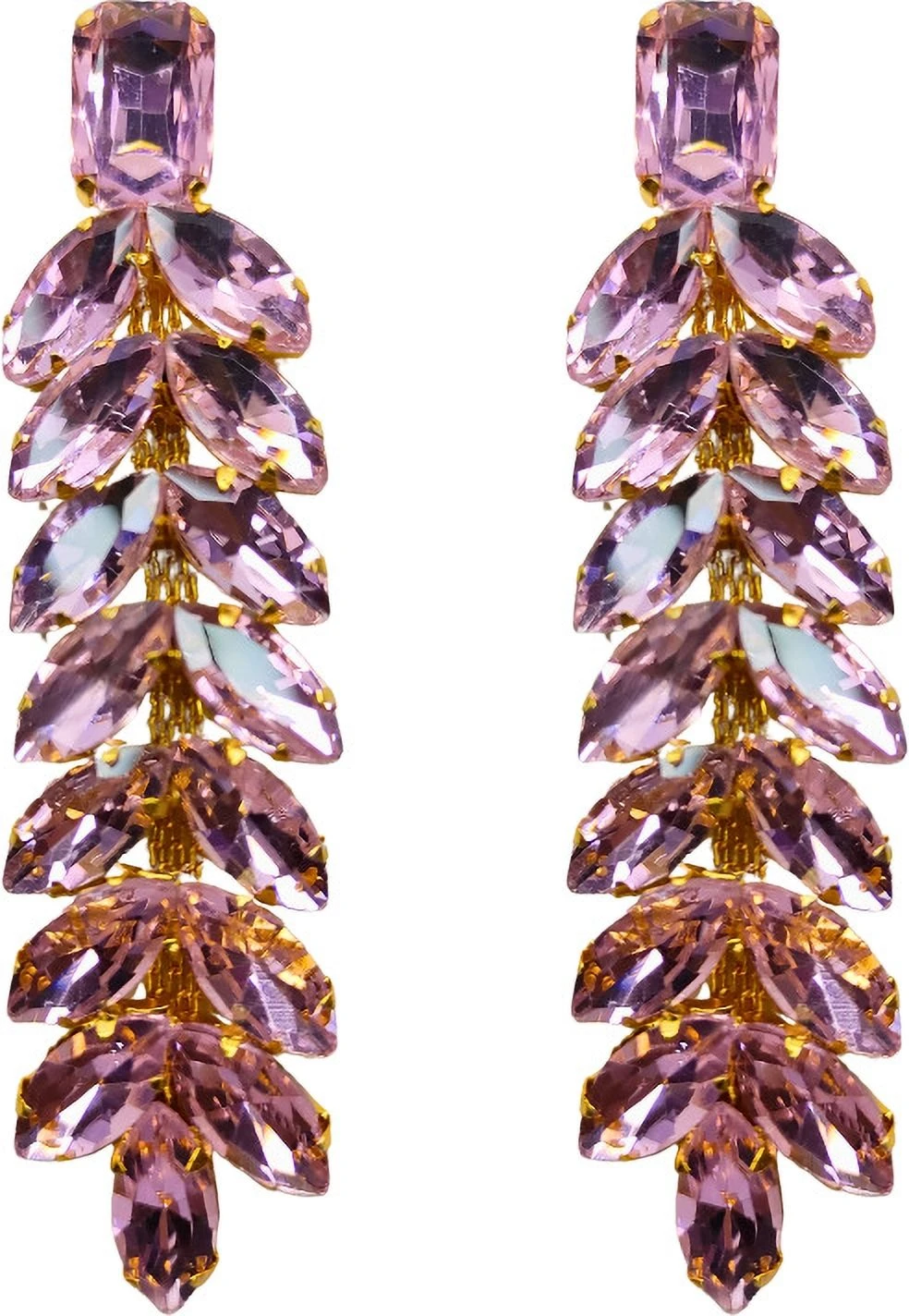Tahaniya Crystal Cascade Drop Earrings Drops & Danglers view 1