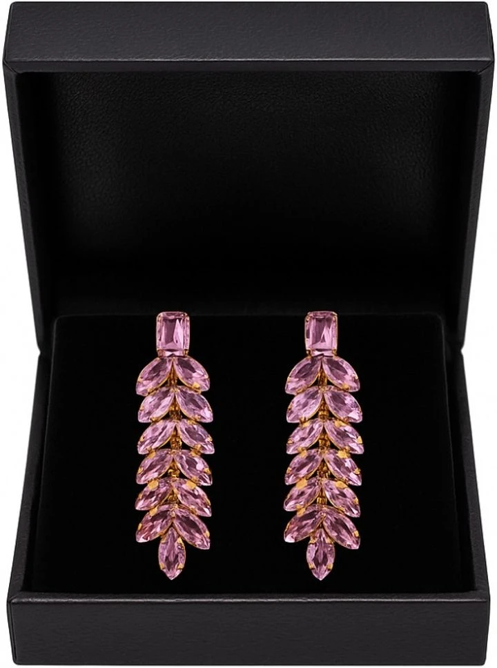 Tahaniya Crystal Cascade Drop Earrings Drops & Danglers view 5