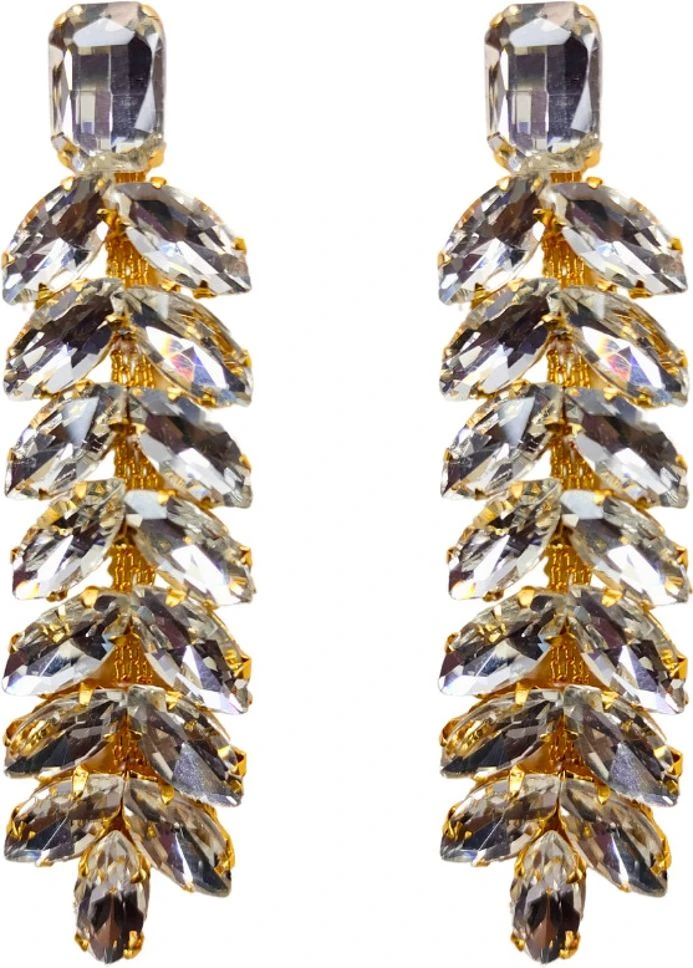 Tahaniya Crystal Cascade Drop Earrings Drops & Danglers view 1