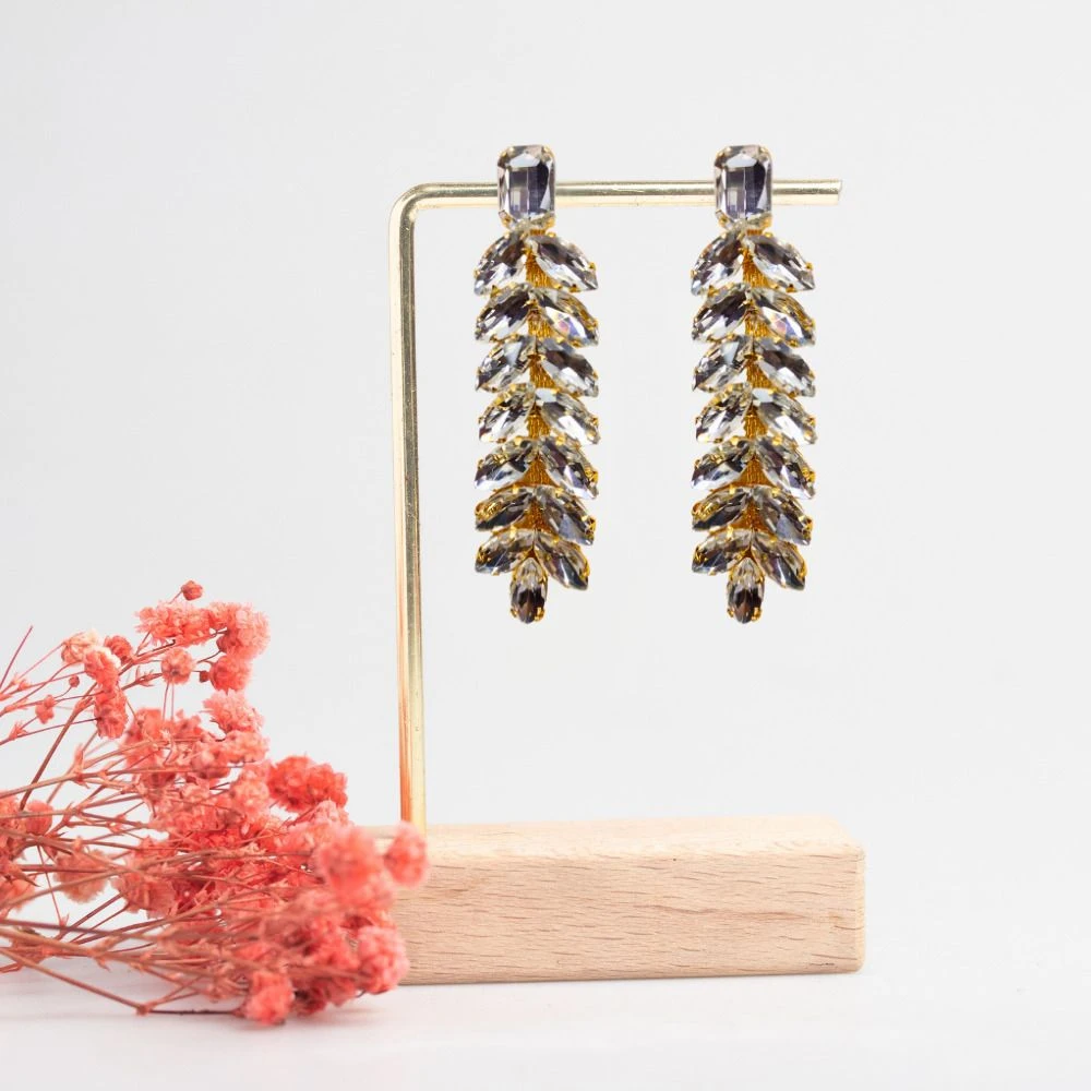 Tahaniya Crystal Cascade Drop Earrings Drops & Danglers view 3