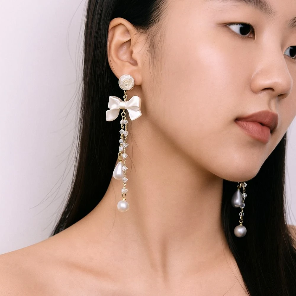 Tahaniya K-Bloom Pearl Drop Earrings Drops & Danglers view 1
