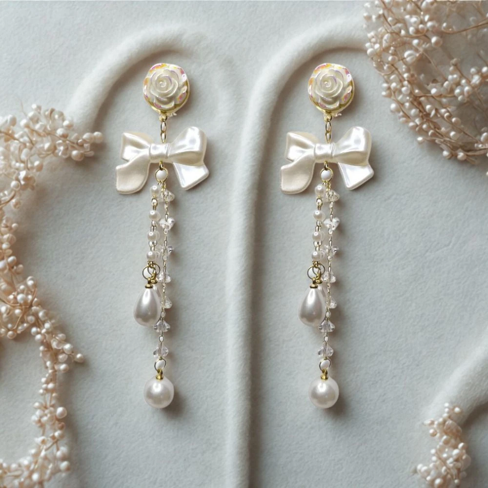 Tahaniya K-Bloom Pearl Drop Earrings Drops & Danglers view 3