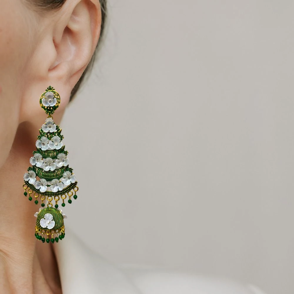 Tahaniya Sonrika Bloomed Jhumkas Jhumki Earring view 2