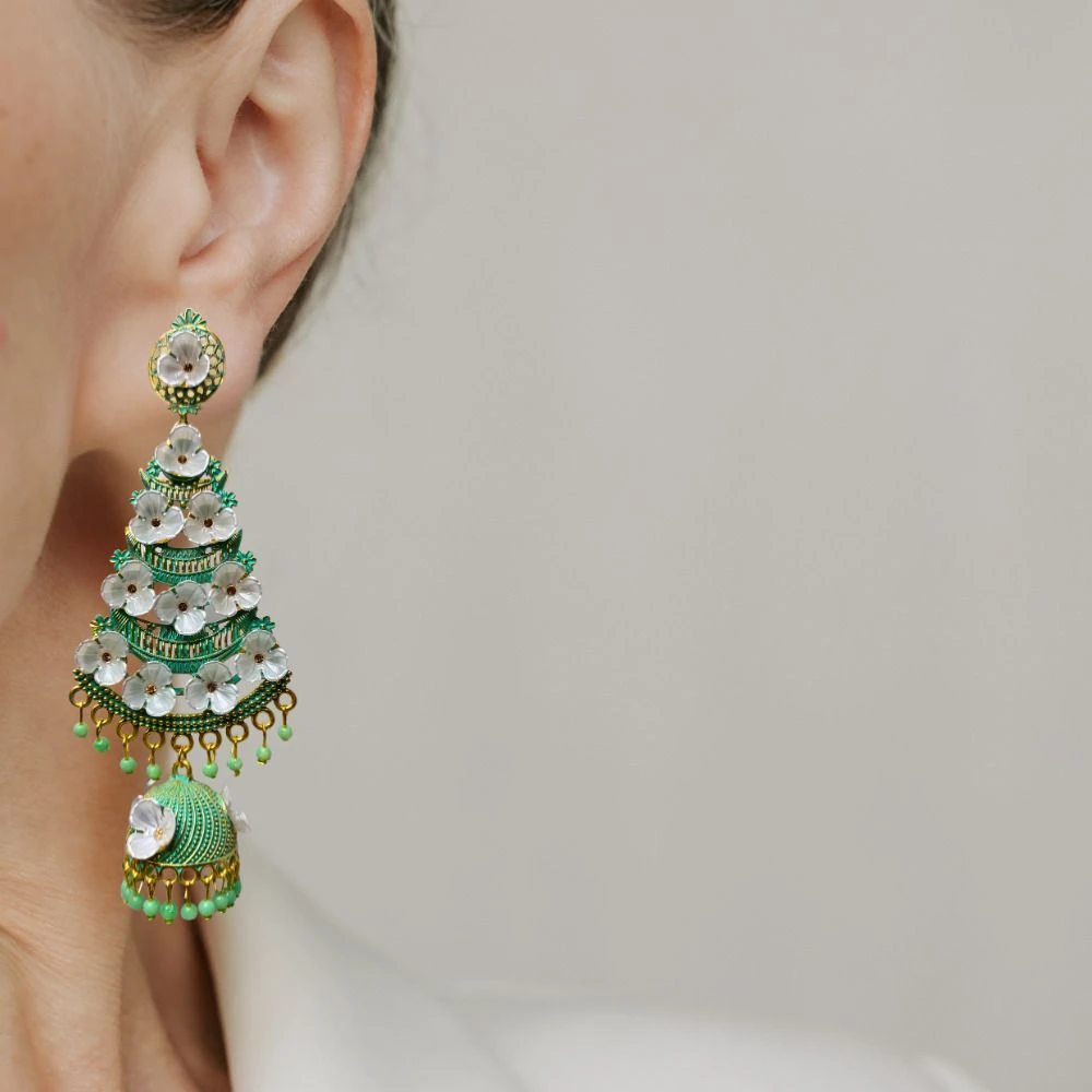 Tahaniya Sonrika Bloomed Jhumkas Jhumki Earring view 2