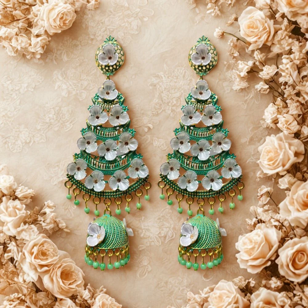 Tahaniya Sonrika Bloomed Jhumkas Jhumki Earring view 5