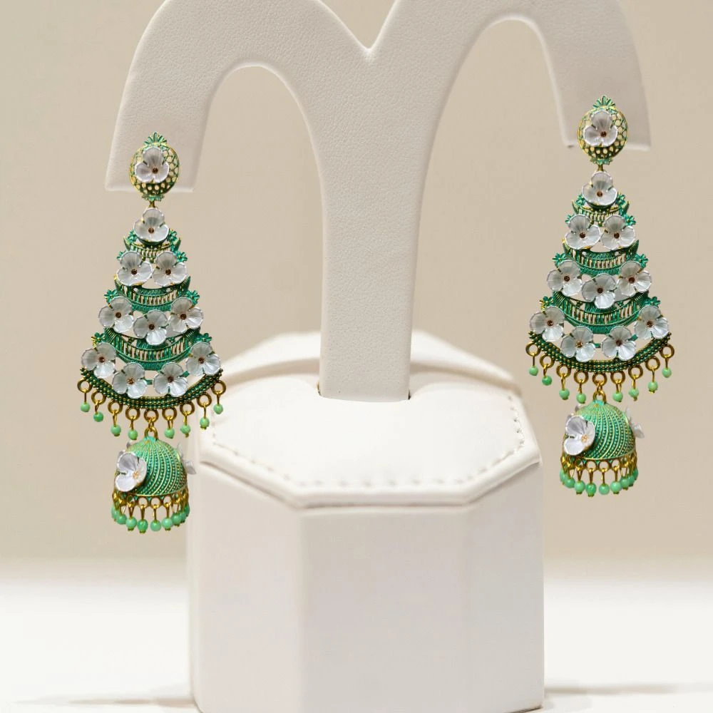Tahaniya Sonrika Bloomed Jhumkas Jhumki Earring view 3