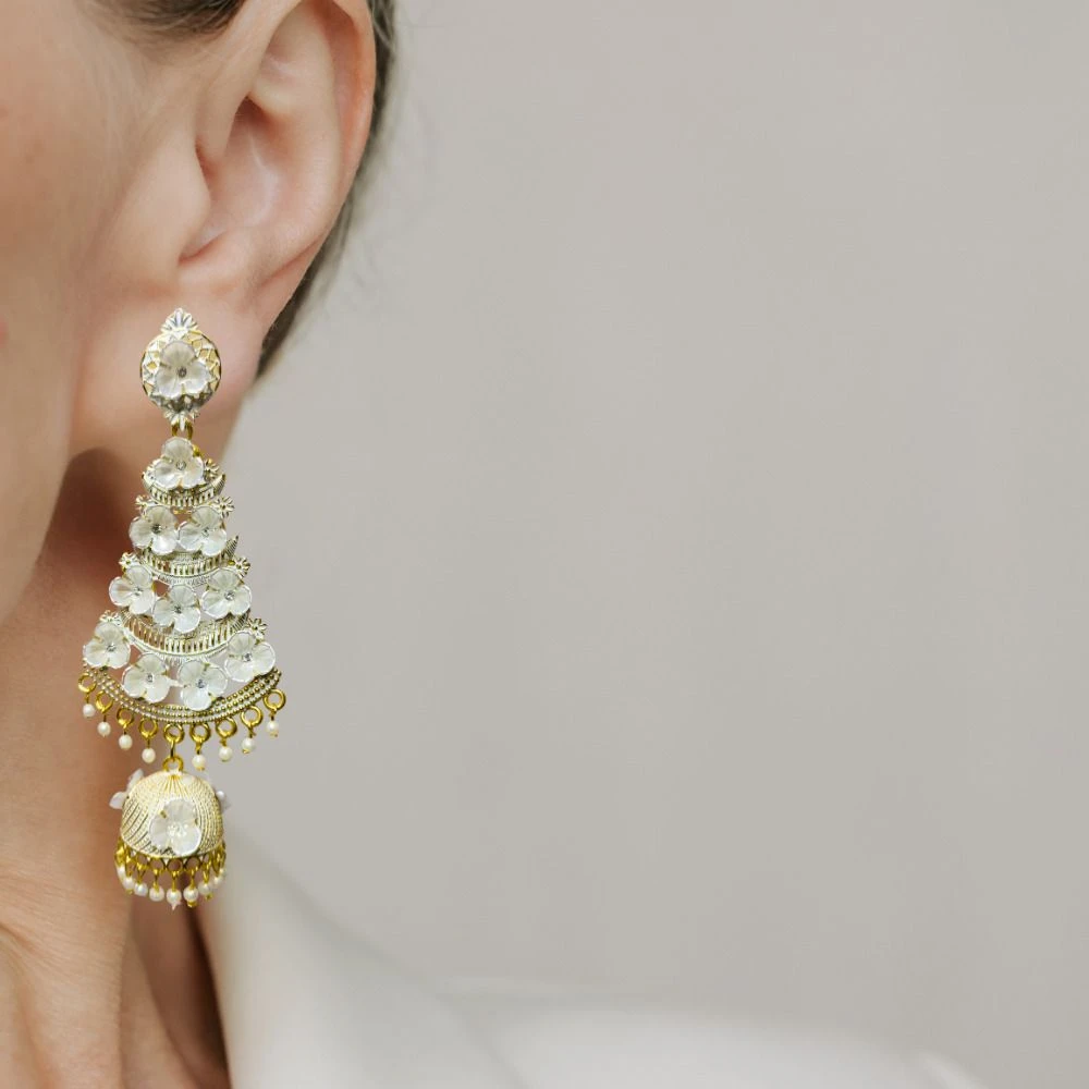 Tahaniya Sonrika Bloomed Jhumkas Jhumki Earring view 2