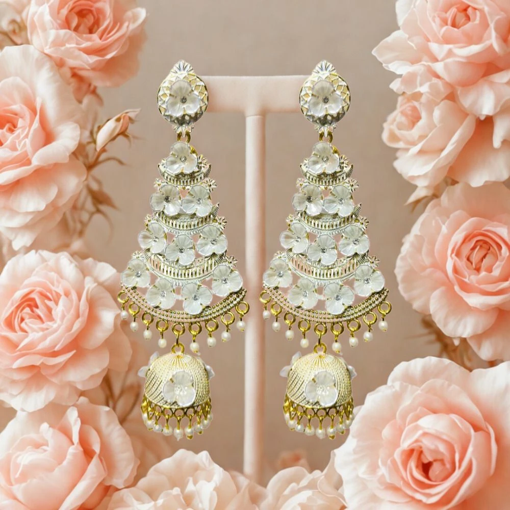 Tahaniya Sonrika Bloomed Jhumkas Jhumki Earring view 3