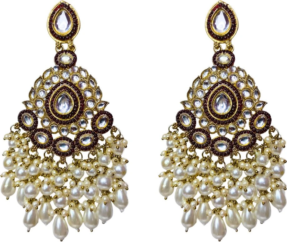 Tahaniya Traditional Kundan Pearl Drop Chandbali Earrings Chandbali Earring view 1