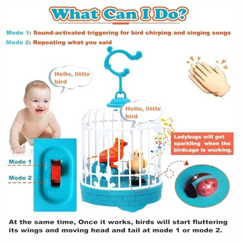 Design Studio Talking Bird Toy | Interactive, Repeat What You Said, Singing Fun, Educational & Entertaining for Kids & Children (Multicolor) view 4