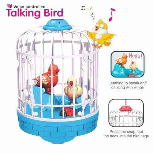 Design Studio Talking Bird Toy | Interactive, Repeat What You Said, Singing Fun, Educational & Entertaining for Kids & Children (Multicolor) view 5