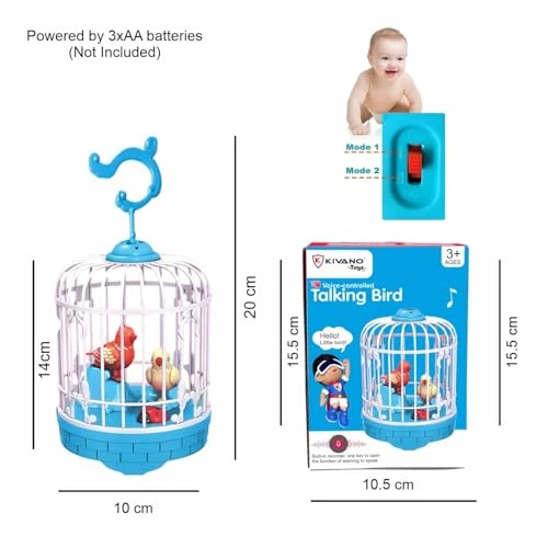 Design Studio Talking Bird Toy | Interactive, Repeat What You Said, Singing Fun, Educational & Entertaining for Kids & Children (Multicolor) view 6
