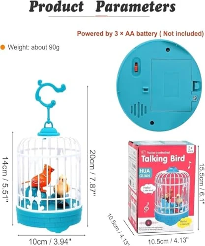 Design Studio Talking Bird Toy | Interactive, Repeat What You Said, Singing Fun, Educational & Entertaining for Kids & Children (Multicolor) view 7
