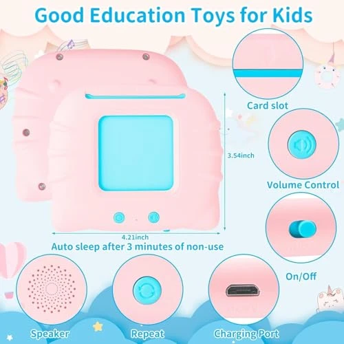 Talking Flash Cards Toy for Kids | 224-Word Learning Device for Toddlers | Montessori Learning Toys for Boys & Girls Ages 2-6 | Preschool Game & Birthday Present view 7