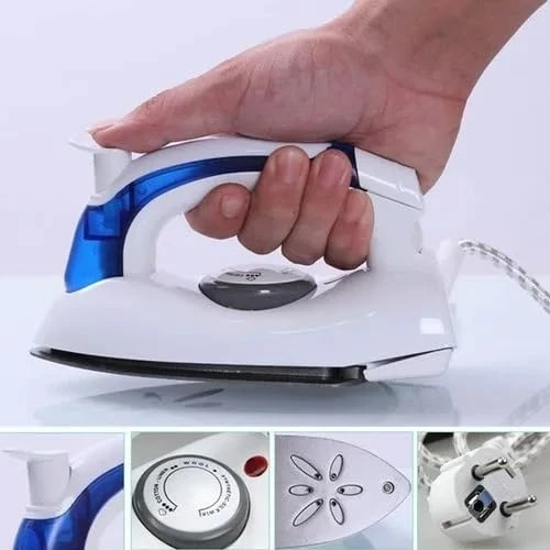 Mini Travel Steam Iron Dual Voltage, Compact Portable Clothes Iron with Foldable Handle, Non-Stick Soleplate Small Steam Iron Supports Dry & Steam Ironing for Home and Travel view 3