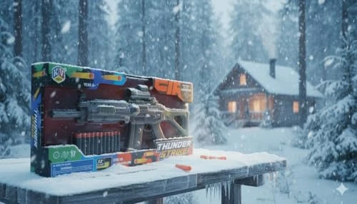 Thunder Strike Gun Toy for Kids | 3012 Extreme Speed High Tension Internal | Light Up Sci-Fi Blaster with Sound Effects | LED Flashing Lights & Vibration view 5