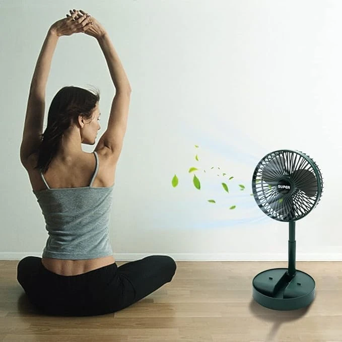 Desk Fan, Portable Fan 180° Ratatable Foldable Fan USB Rechargeable 3 Modes Bedroom Slient Fan for Home & Office view 2
