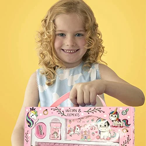 Design Studio Unicorn Gift for Kids (Pack of 7 Items) Cute Stationary Set for Kids Pencil Box Pencil Eraser Sharpner Scale Crayon for Girls/Boys Birthday Party Return Gift view 5