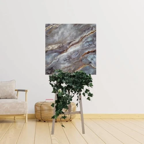 Design Studio Marble UV Panels, Blue UV Marble Sheets, self Adhesive Wall Tile (60cmx60cm) Marble Look Wall Panels for Homes and Offices, self Adhesive Wallpaper view 2